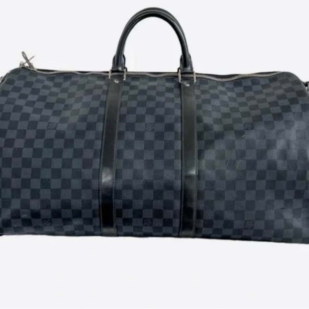 Louis Vuitton Black Checkered Duffel Bag